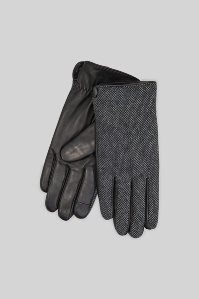 Führt zu Produktdetailseite „Handschuhe im Materialmix, anthrazit"