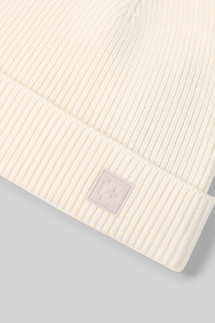 Führt zu Produktdetailseite „Mütze aus Wollmix, offwhite"