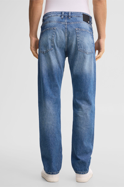 Leads to product detail page "Five-pocket jeans, blue"