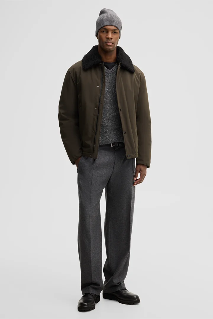 Leads to product detail page "Field jacket with turn-down collar, olive"