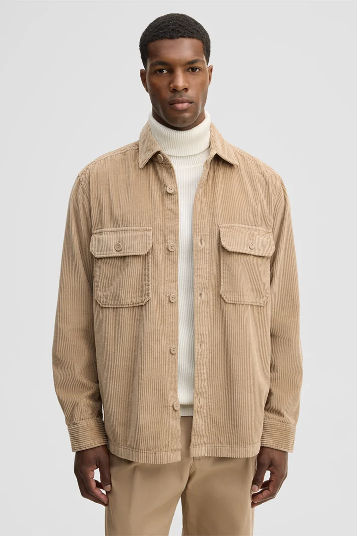 Leads to product detail page "Casual cotton shirt, beige"