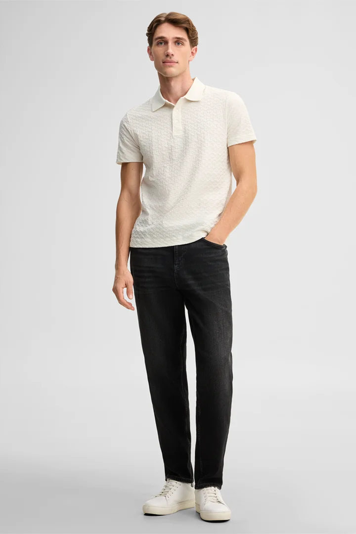 Führt zu Produktdetailseite „Poloshirt aus reiner Baumwolle, offwhite"