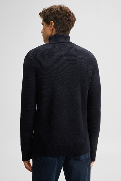 Führt zu Produktdetailseite „Rollkragen-Pullover, navy"