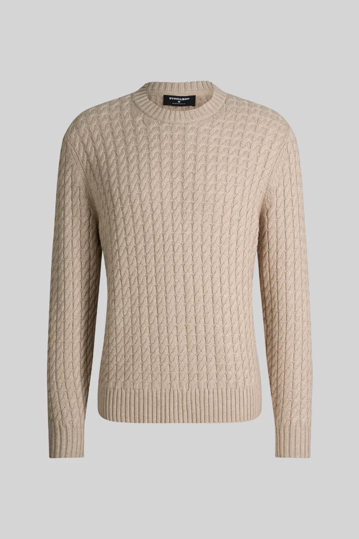 Führt zu Produktdetailseite „Rundhals-Pullover mit Kaschmir, beige"