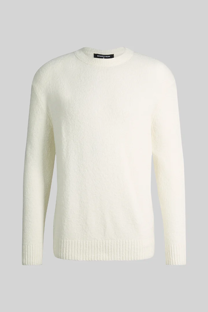 Strellson präsentiert das Produkt Rundhals-Pullover aus Wollmix, offwhite aus der Kategorie Strick als Freisteller
