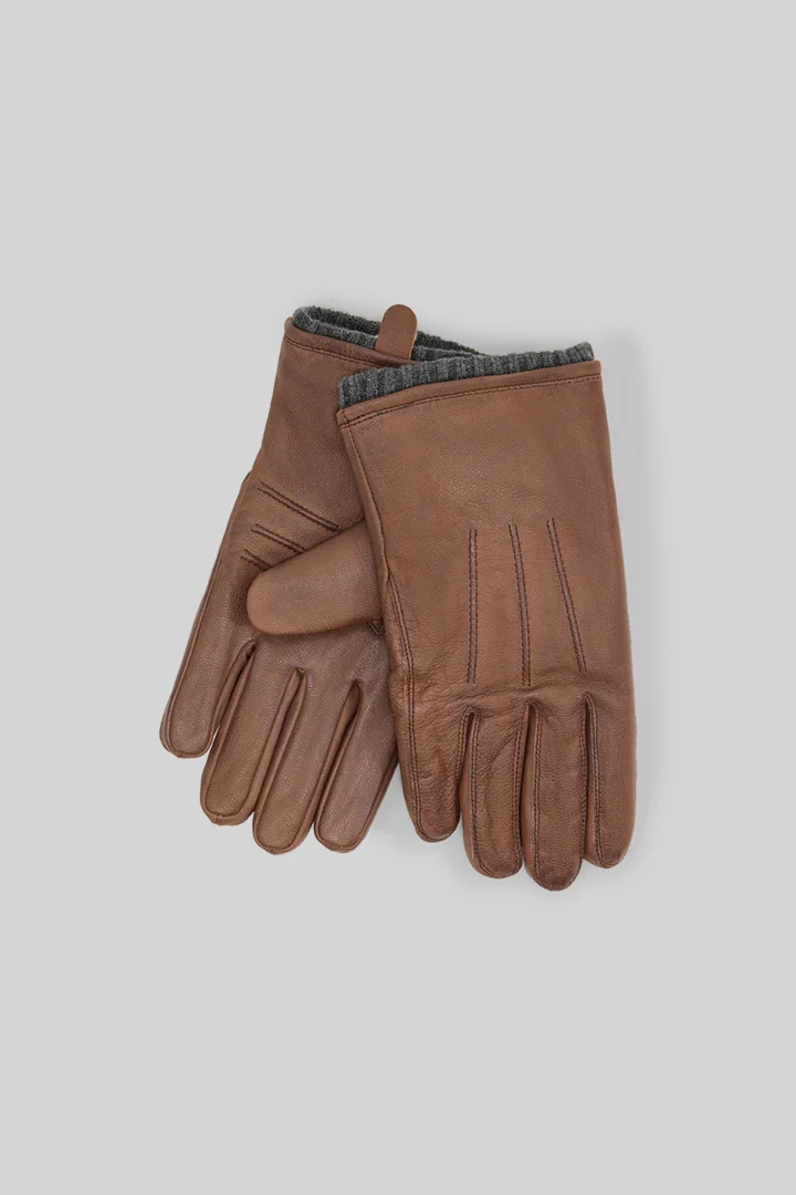 Führt zu Produktdetailseite „Handschuhe aus Leder, braun"