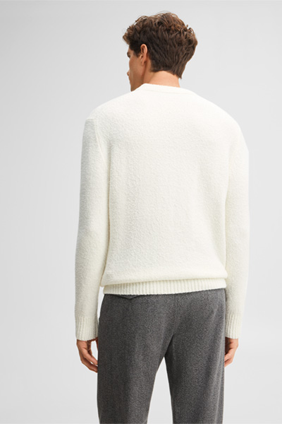 Leads to product detail page "Wool-blend crew-neck jumper, off-white"