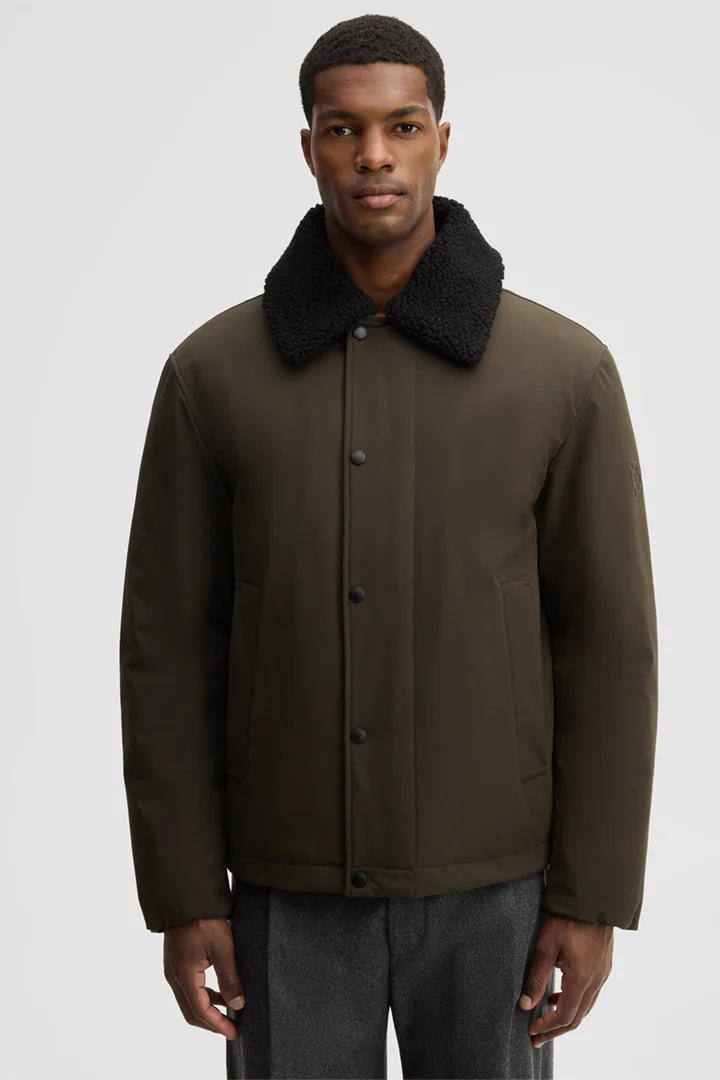 Leads to product detail page "Field jacket with turn-down collar, olive"