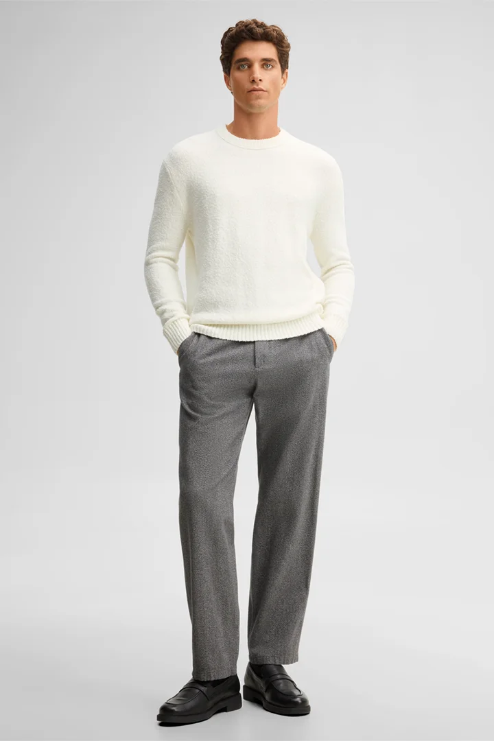 Leads to product detail page "Wool-blend crew-neck jumper, off-white"