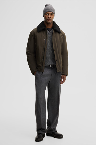 Leads to product detail page "Field jacket with turn-down collar, olive"