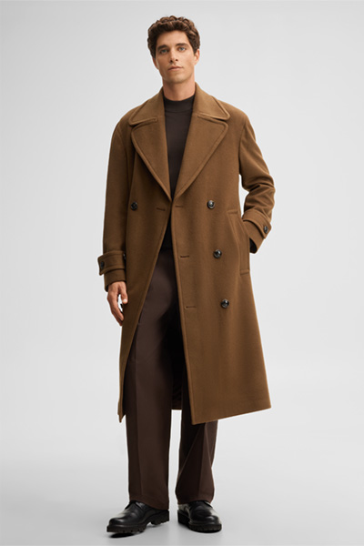 Mène à la page produit « Trench-coat en laine mélangée, marron »