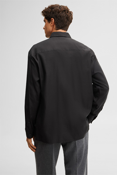 Führt zu Produktdetailseite „Casual-Hemd aus Baumwollmix, schwarz"