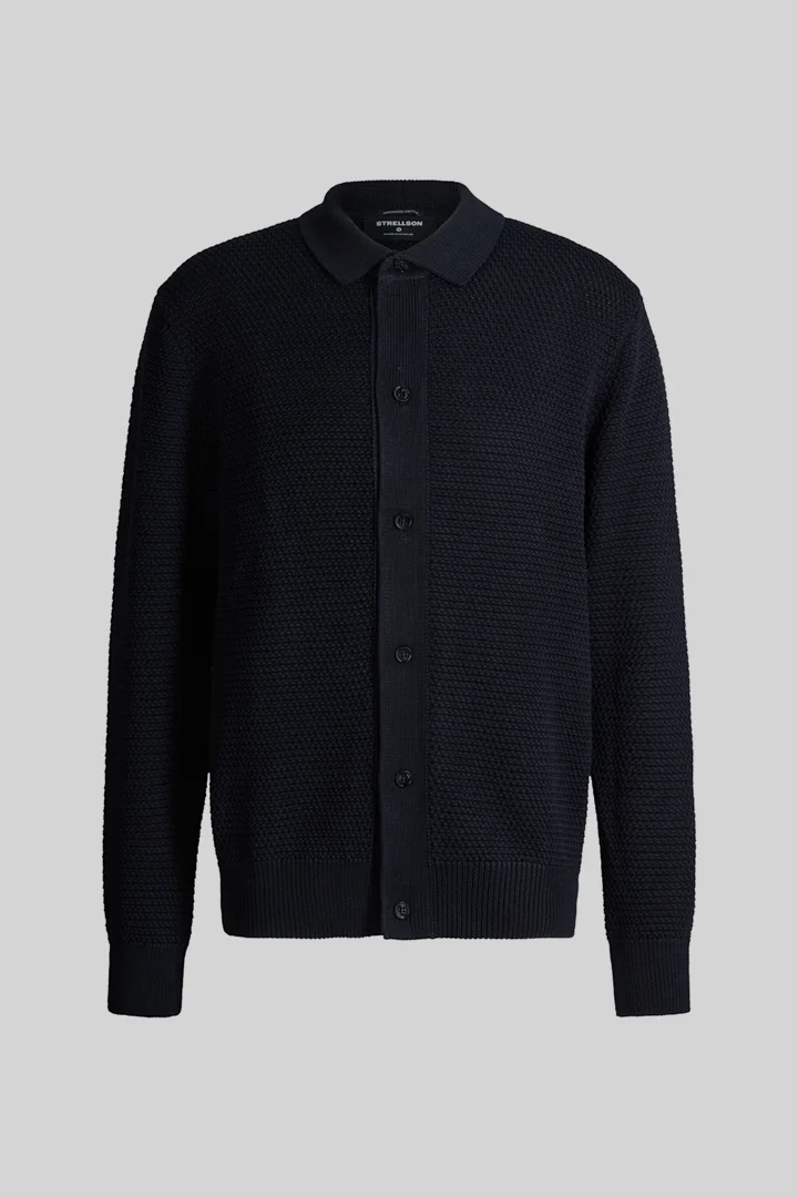 Mène à la page produit « Polo en maille, bleu marine »