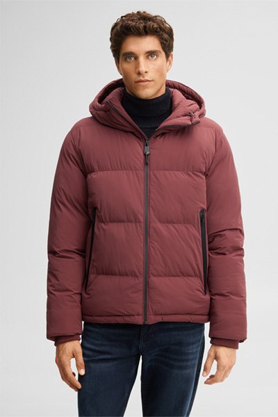 Führt zu Produktdetailseite „Steppjacke mit Kapuze, bordeaux"