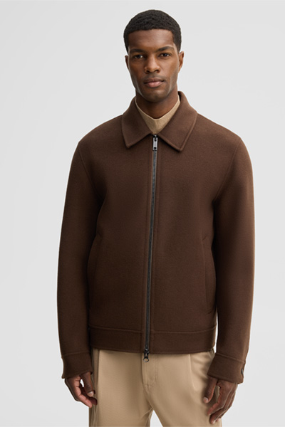 Mène à la page produit « Blouson en mélange de laine, marron »