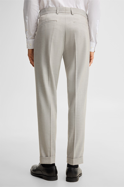 Mène à la page produit « Pantalon modulable en laine mélangée, beige »