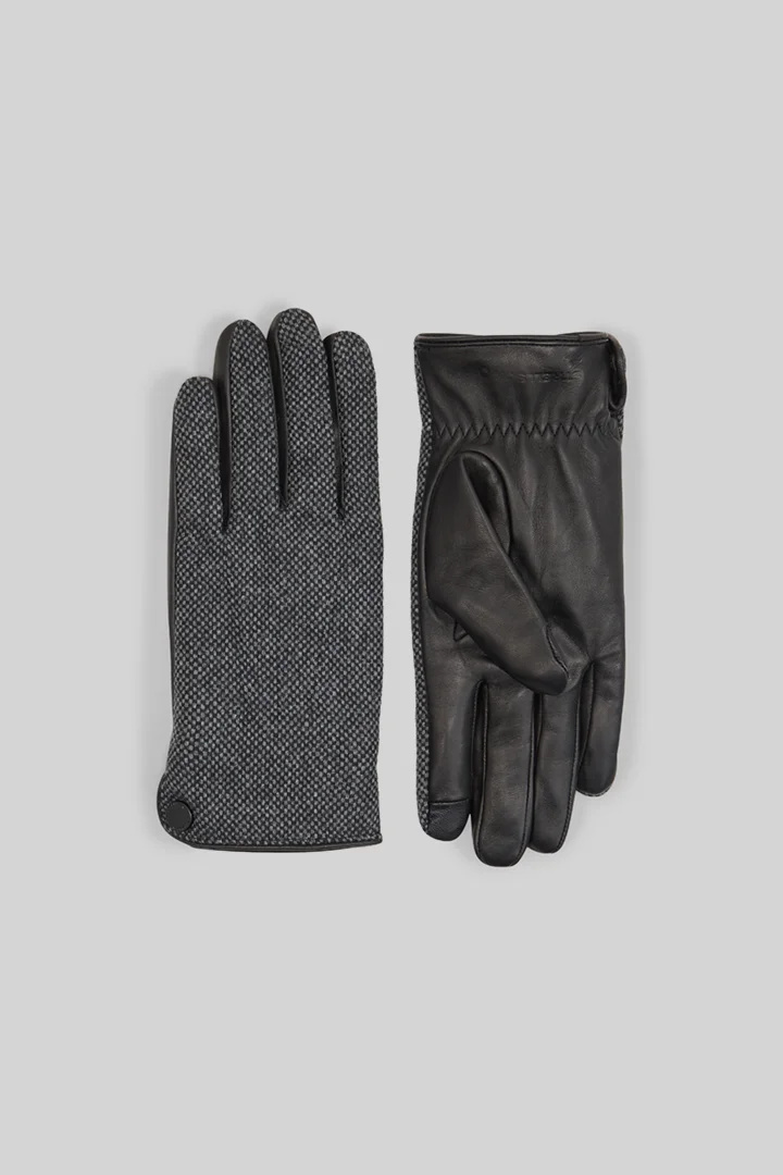 Führt zu Produktdetailseite „Handschuhe im Materialmix, anthrazit"