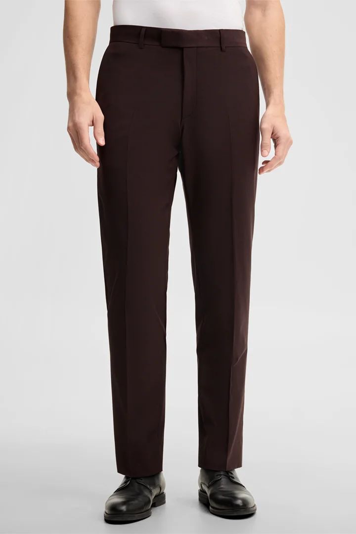 Leidt naar de productdetailpagina „Mix and match-pantalon van een wolmix, bordeauxrood"