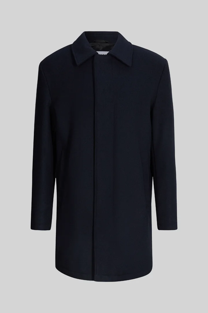 Führt zu Produktdetailseite „Wollmix-Mantel, navy"