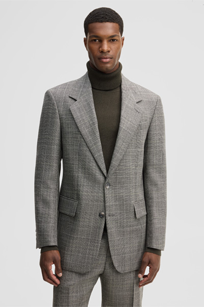 Mène à la page produit « Veste modulable en laine vierge, anthracite »