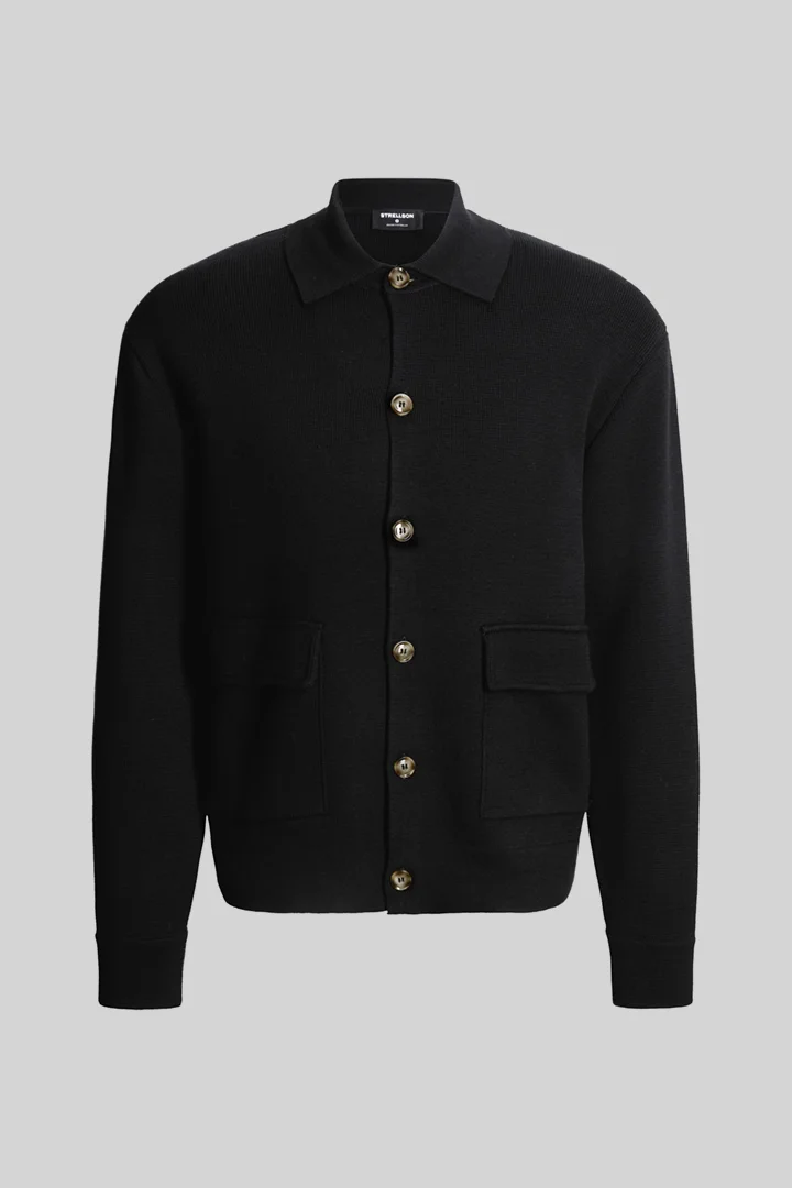 Führt zu Produktdetailseite „Strickjacke, schwarz"