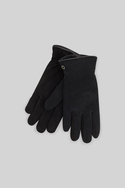 Führt zu Produktdetailseite „Handschuhe im Materialmix, schwarz"