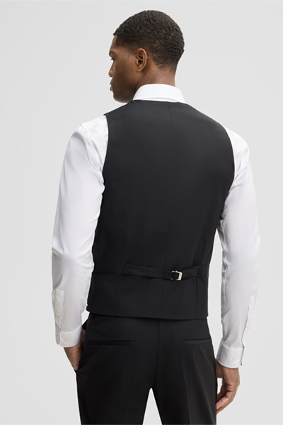 Mène à la page produit « Gilet de costume en laine mélangée, noir »