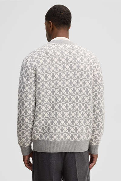 Führt zu Produktdetailseite „Strickjacke aus Baumwollmix, grau"