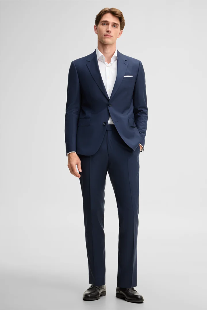 Führt zu Produktdetailseite „Schurwoll-Anzug, navy"