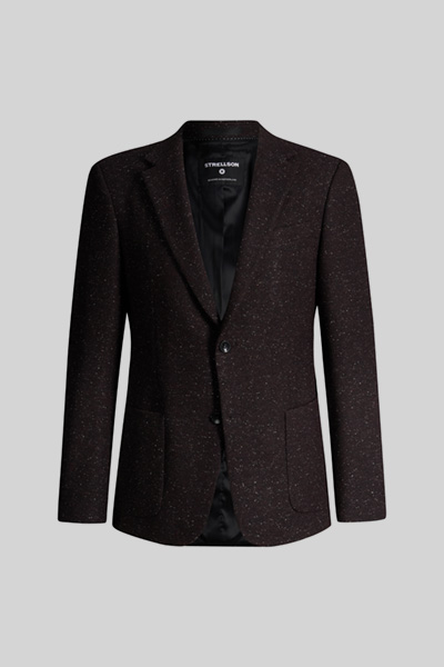 Modular suit jacket in a wool blend, burgundy