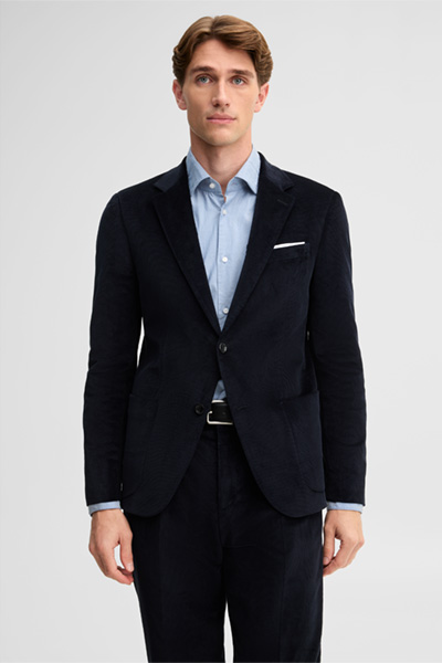 Führt zu Produktdetailseite „Cord-Baukasten-Sakko aus Baumwollmix, navy"