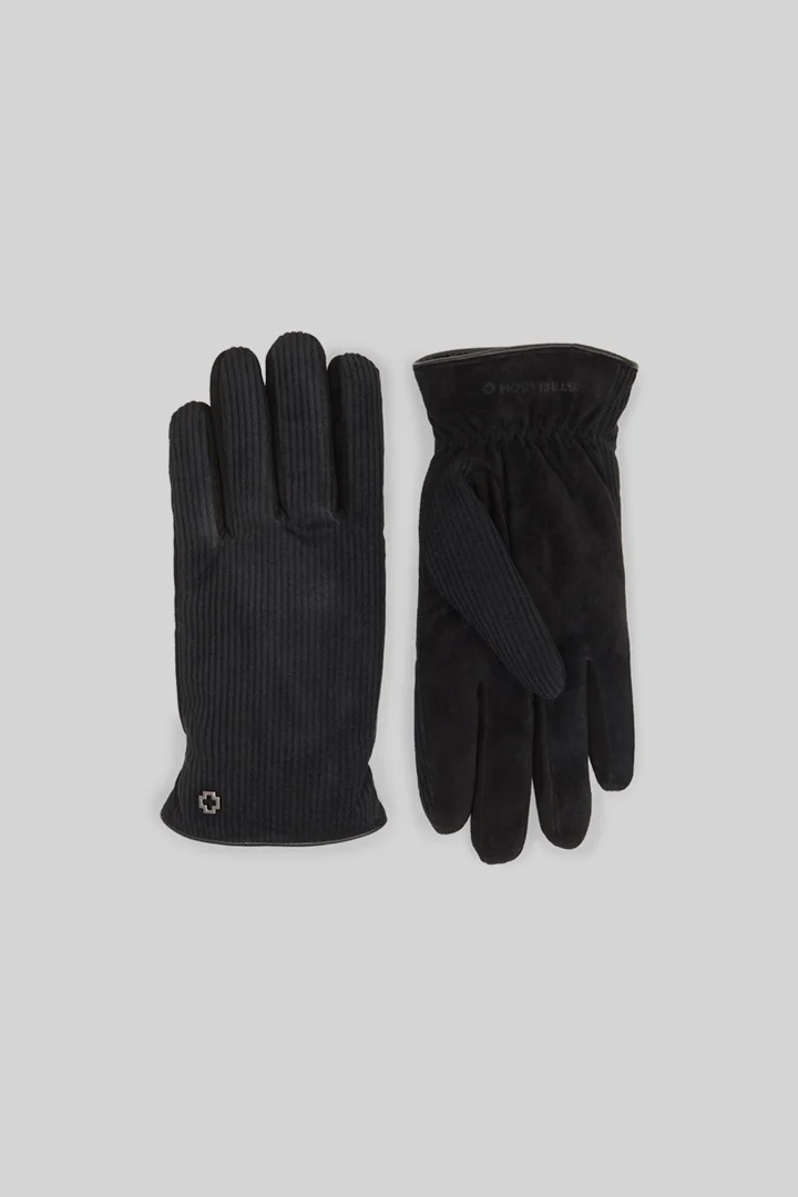 Führt zu Produktdetailseite „Handschuhe im Materialmix, schwarz"