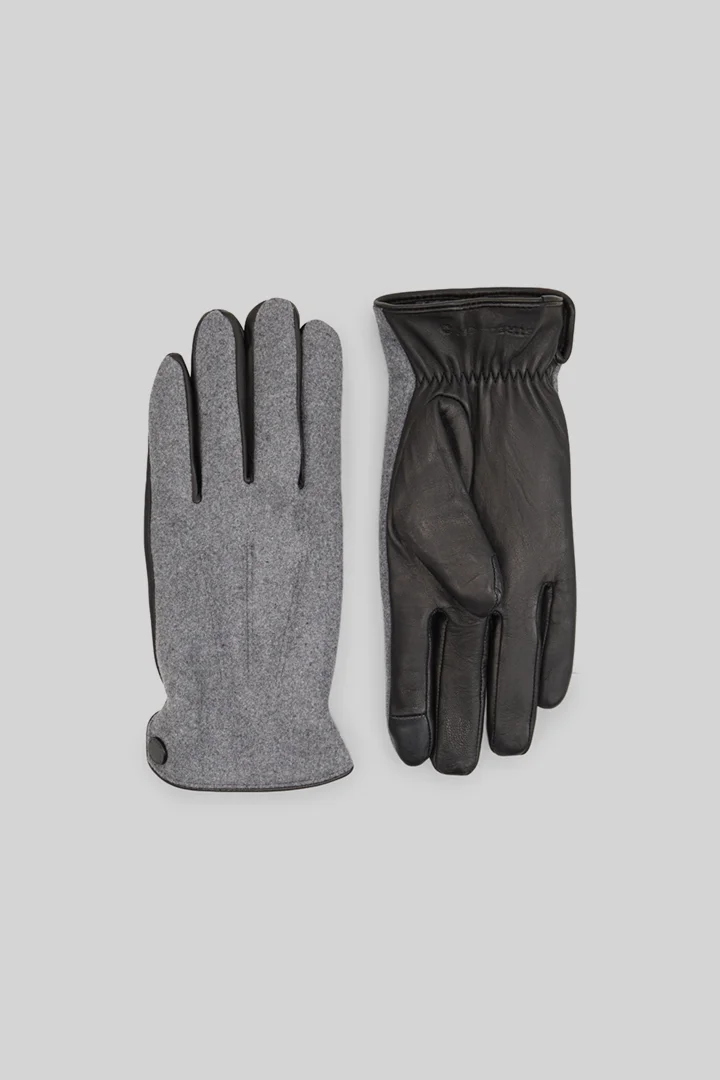 Führt zu Produktdetailseite „Handschuhe im Materialmix, grau"