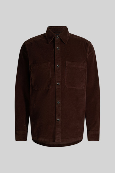 Leads to product detail page "Stretch shirt, brown"