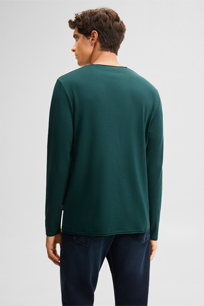 Führt zu Produktdetailseite „Longsleeve aus Baumwollmix, petrol"