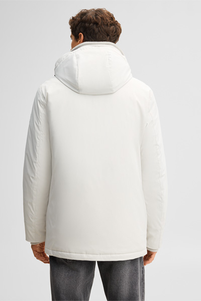 Führt zu Produktdetailseite „Stepp-Parka mit Kapuze, offwhite"