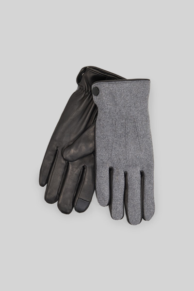 Führt zu Produktdetailseite „Handschuhe im Materialmix, grau"