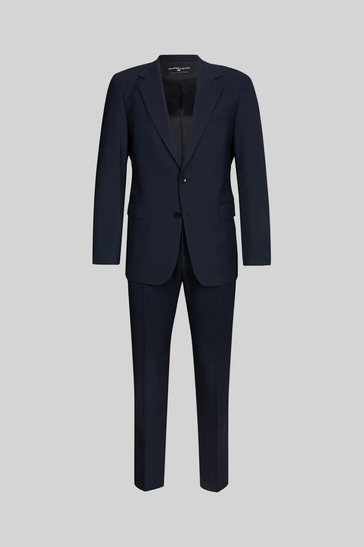 Strellson présente le produit Costume en laine mélangée, bleu marine de la catégorie Costumes en visuel détouré