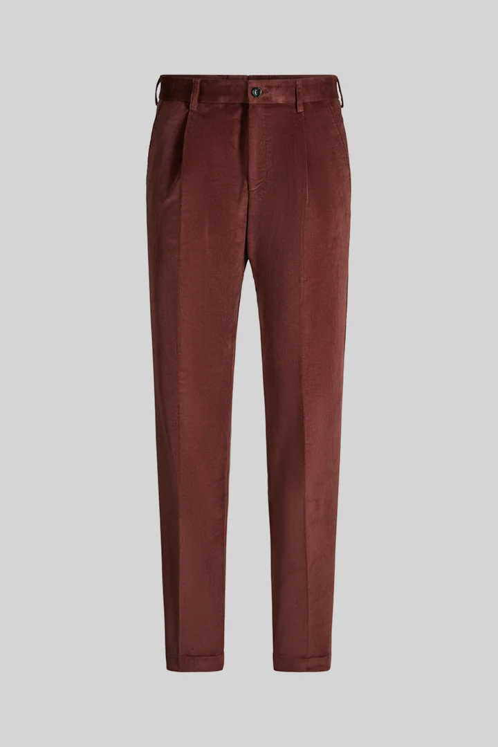 Strellson présente le produit Pantalon modulable en velours côtelé, en mélange de coton, bordeaux de la catégorie Pantalons modulaires en visuel détouré