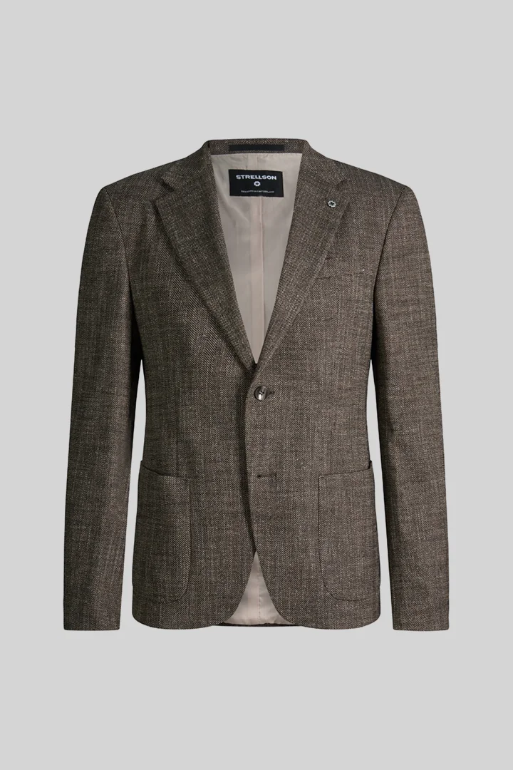 Strellson présente le produit Veste à motif chevrons, marron de la catégorie Vestes de costume modulaires en visuel détouré