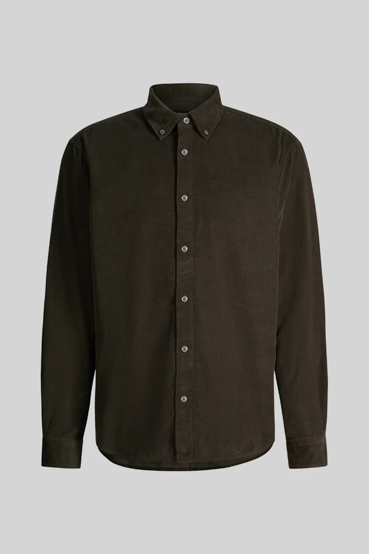 Strellson presents the product Corey Needlecord Shirt in Dark Green from the category Shirts as a cut-out