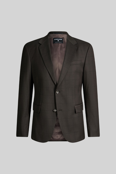 Mix and match-colbert van een viscose-mix, bruin