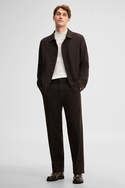 Führt zu Produktdetailseite „Blouson mit Hemdkragen, braun"