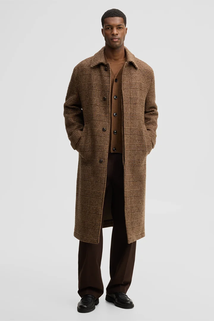 Mène à la page produit « Manteau de ville à col rabattu, marron »