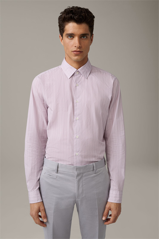 Baumwoll-Hemd Stan, violett gemustert