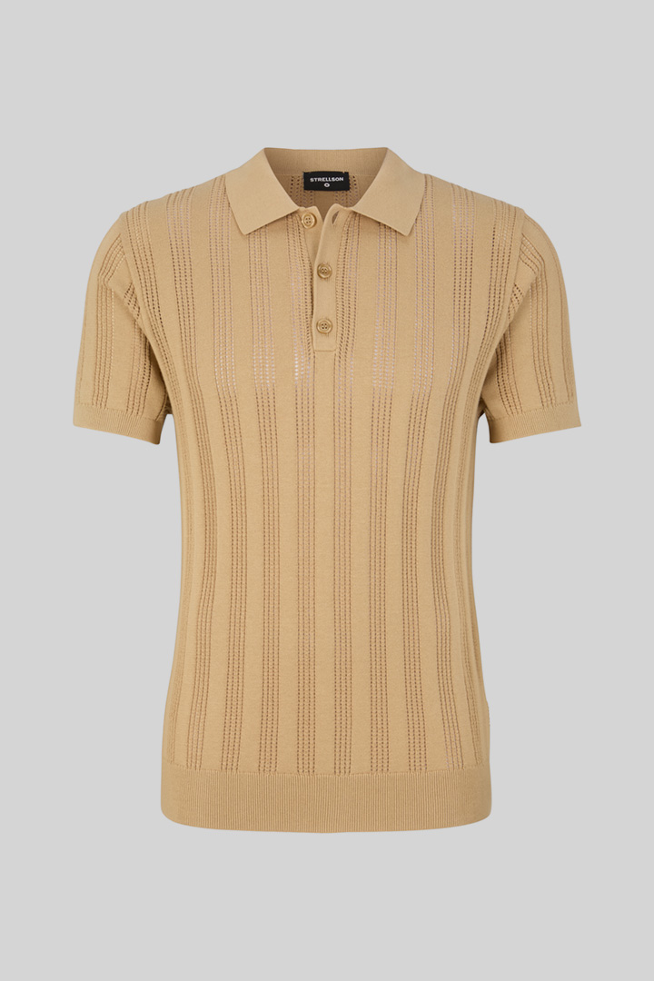 Strick-Poloshirt Keeth, hellbraun