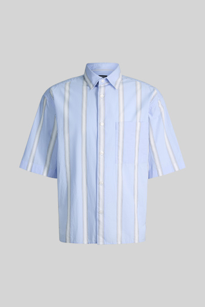 Kurzarm-Hemd Nelson, hellblau/weiß gestreift
