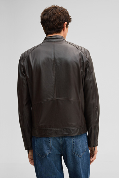 Piers leather jacket, dark brown