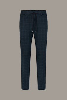 Chino Saturn Flex Cross en coton mélangé, en bleu marine à carreaux