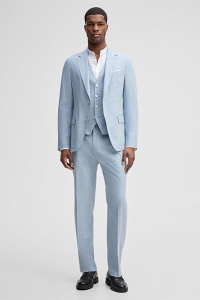 Anzug-Weste Gyl, blau meliert